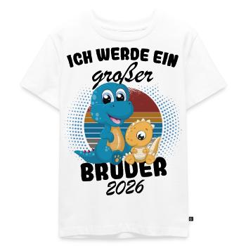 Nachwuchs Verkünden | Ich Werde Großer Bruder 2026 - Kinder Premium Bio T-Shirt - Weiß - Vorne - Hailey (125cm)
