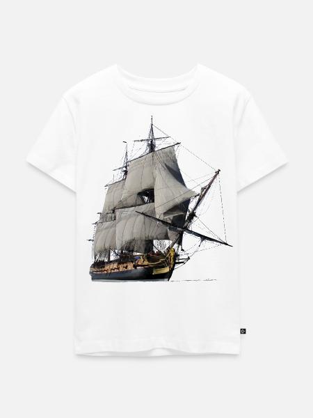 Segelschiff - Kinder Premium Bio T-Shirt - Weiß