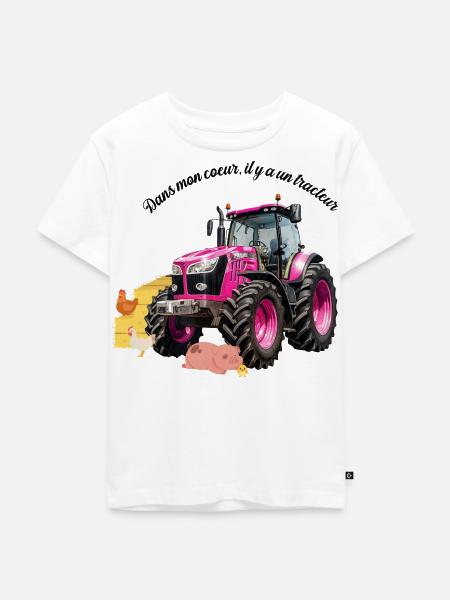 Traktor-Lüfter - Kinder Premium Bio T-Shirt - Weiß