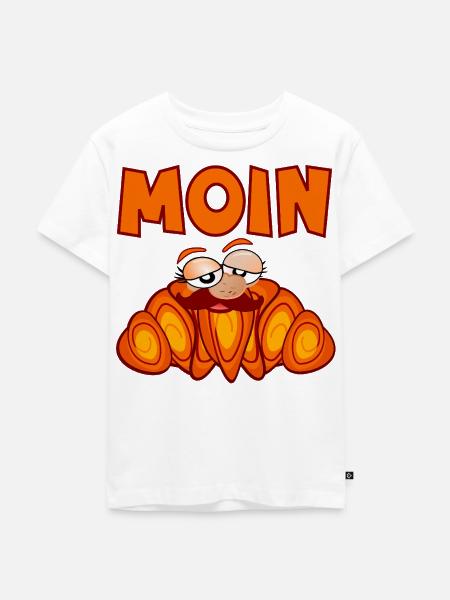 MOIN FRANZBRÖTCHEN SCHNURRBART MANN - Kinder Premium Bio T-Shirt - Weiß