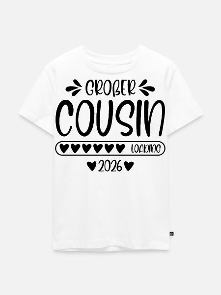 Großer Cousin 2026 loading - Kinder Premium Bio T-Shirt - Weiß