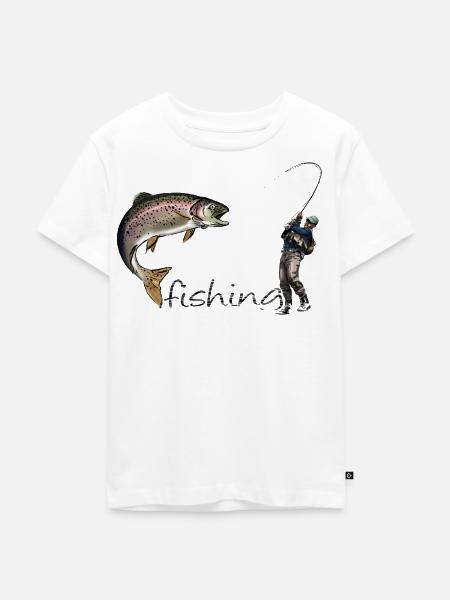 Fly fishing - Kinder Premium Bio T-Shirt - Weiß