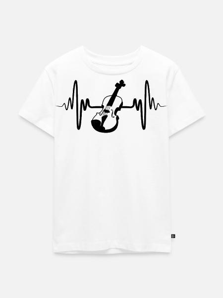 Geige - Kinder Premium Bio T-Shirt - Weiß