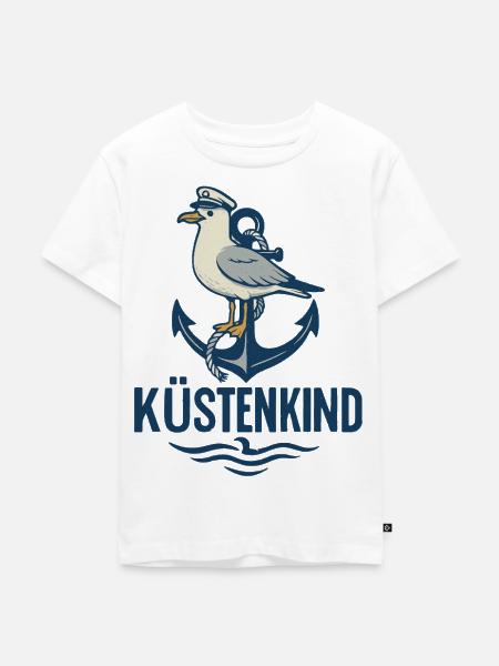 Küstenkind Anker Seemotiv - Kinder Premium Bio T-Shirt - Weiß
