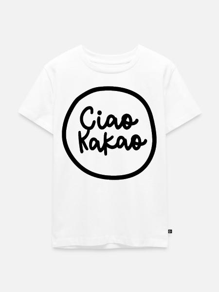 "Ciao Kakao" - Kinder Premium Bio T-Shirt - Weiß