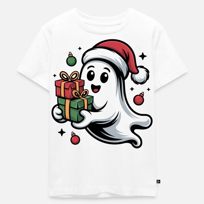 Weihnachtsgeist mit Geschenken - Kinder Premium Bio T-Shirt - Weiß