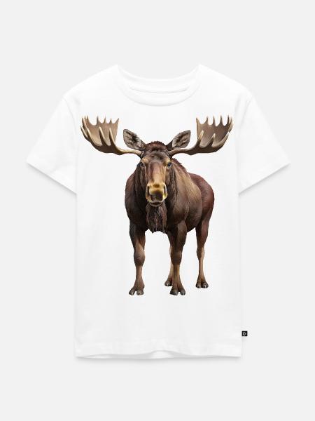 Elch - Kinder Premium Bio T-Shirt - Weiß