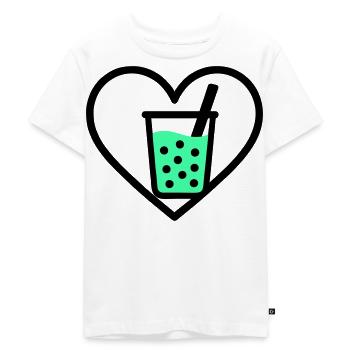 Bubble Tea Heart Boba Drink Sweet Trend - Kinder Premium Bio T-Shirt - Weiß - Vorne - Hailey (125cm)