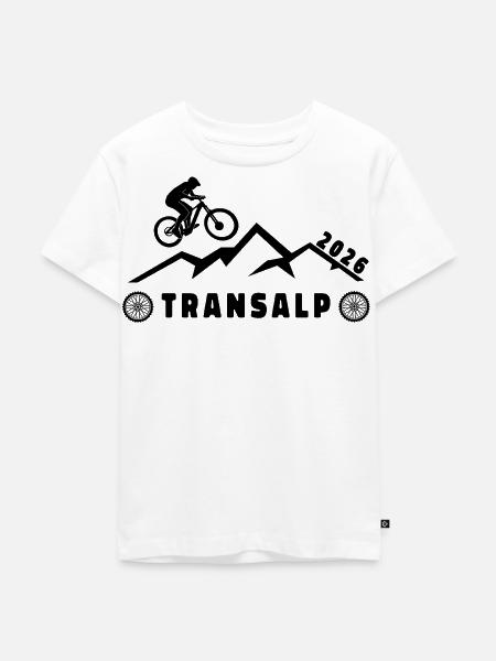 Transalp mit Fahrrad 2026 - Kinder Premium Bio T-Shirt - Weiß