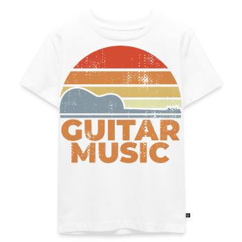 Gitarre Musik Vintage Look - Kinder Premium Bio T-Shirt - Weiß - Vorne - Hailey (125cm)