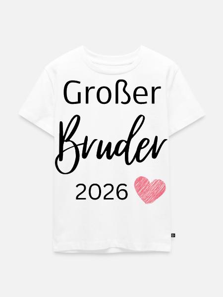 Großer Bruder 2026 - Kinder Premium Bio T-Shirt - Weiß