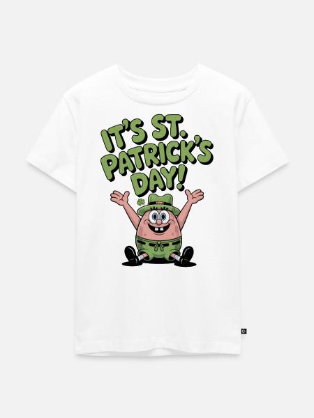 Grüner Sternfisch St Patrick Design - Kinder Premium Bio T-Shirt - Weiß