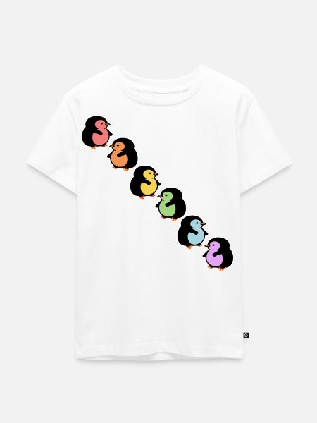 Inklusion Vielfalt Pinguine - Kinder Premium Bio T-Shirt - Weiß