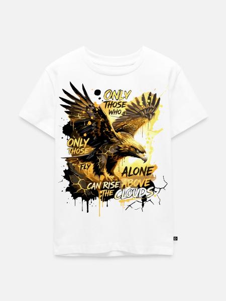 Eagle Motivation - Rise Above The Clouds - Kinder Premium Bio T-Shirt - Weiß