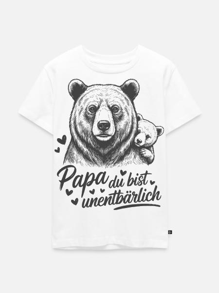 Papa Du bist unentBÄRlich - Kinder Premium Bio T-Shirt - Weiß