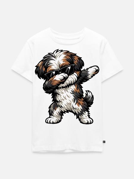 Dabbing Bolonka Zwetna - Kinder Premium Bio T-Shirt - Weiß