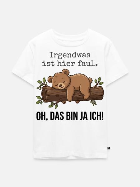Bär Faul - Kinder Premium Bio T-Shirt - Weiß