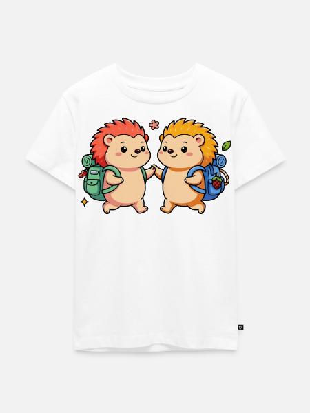 petits hérissons - T-shirt Premium bio Enfant - blanc