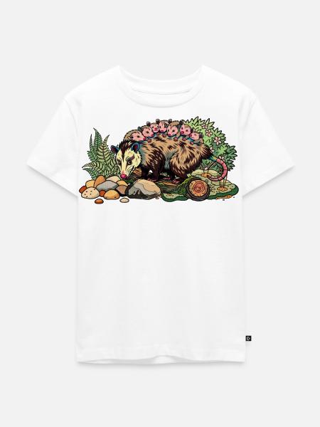 Opossum-Mama mit ihrem Nachwuchs - Kinder Premium Bio T-Shirt - Weiß
