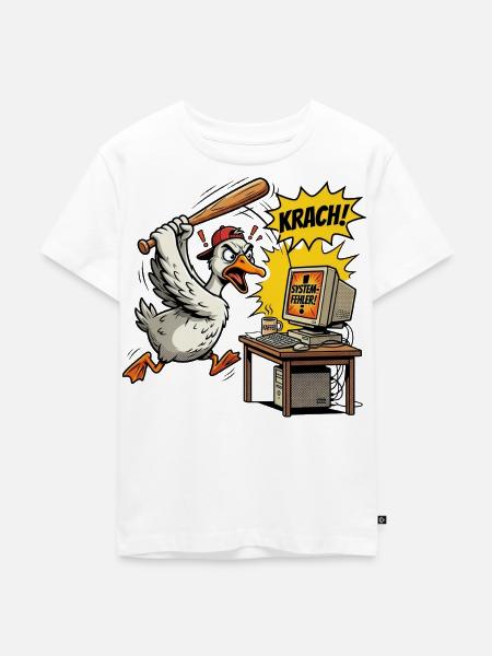 Wütende Gans gegen den Systemfehler - Kinder Premium Bio T-Shirt - Weiß