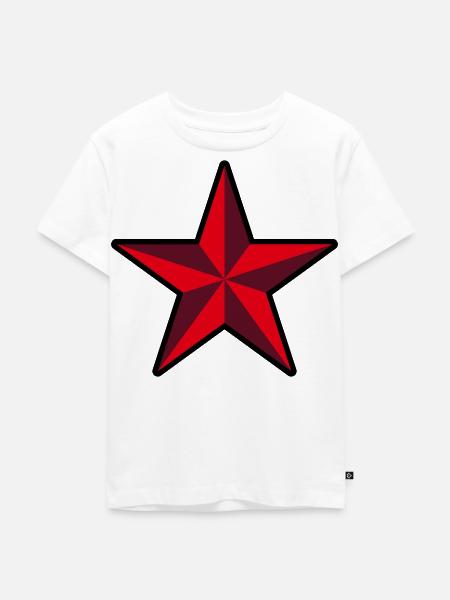 Roter Stern (Revolution / Outline / 3C) - Kinder Premium Bio T-Shirt - Weiß