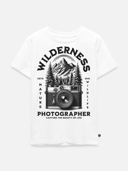 Wildernis Naturfotograf - Kinder Premium Bio T-Shirt - Weiß