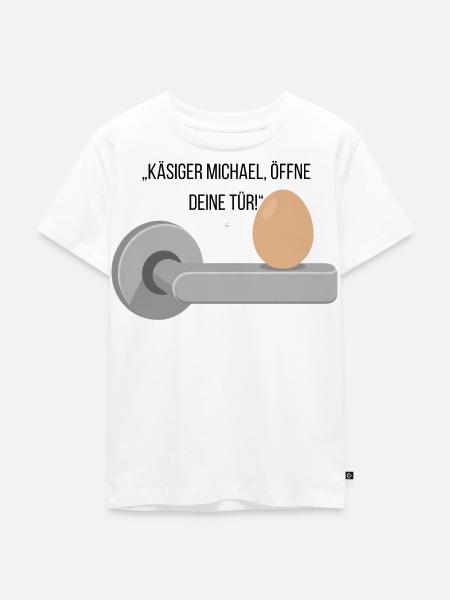 Käsiger Michael T-Shirt - Kinder Premium Bio T-Shirt - Weiß