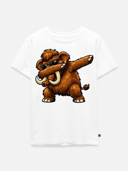 Dabbing Mammut - Kinder Premium Bio T-Shirt - Weiß