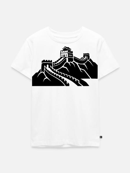 Chinesische Mauer - Kinder Premium Bio T-Shirt - Weiß