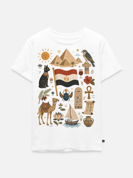 Ägypten | Pyramiden, Nil & Antike - Kinder Premium Bio T-Shirt - Weiß