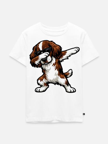 Dabbing Englischer Springer Spaniel - Kinder Premium Bio T-Shirt - Weiß