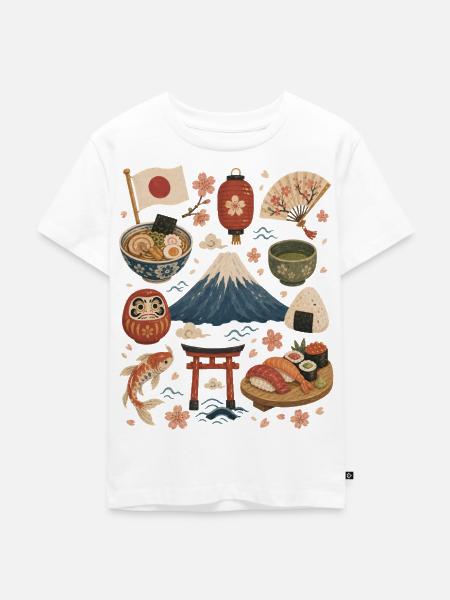 Japan | Fuji, Sakura & Genuss - Kinder Premium Bio T-Shirt - Weiß