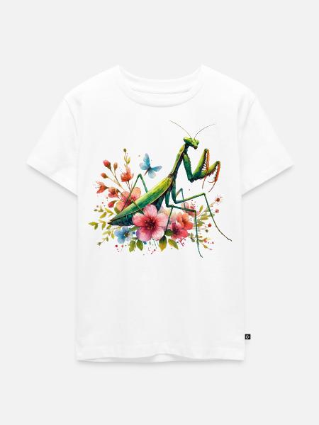 Gottesanbeterin - Kinder Premium Bio T-Shirt - Weiß
