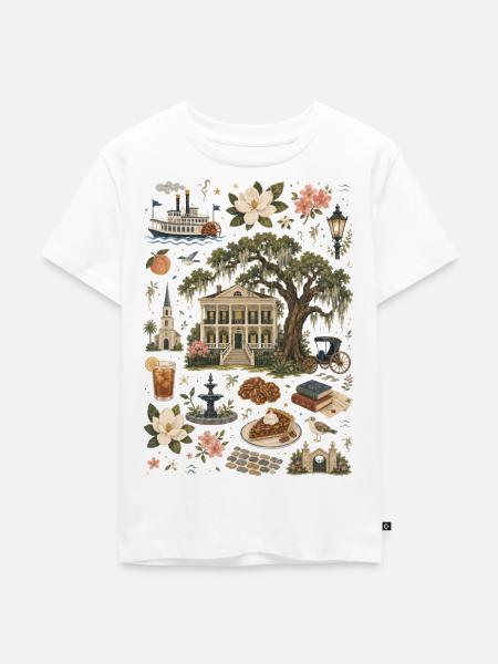 Savannah | Südstaaten, Eichen & Charme - Kinder Premium Bio T-Shirt - Weiß