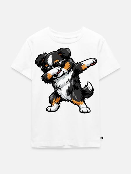 Dabbing Miniature American Shepherd - Kinder Premium Bio T-Shirt - Weiß