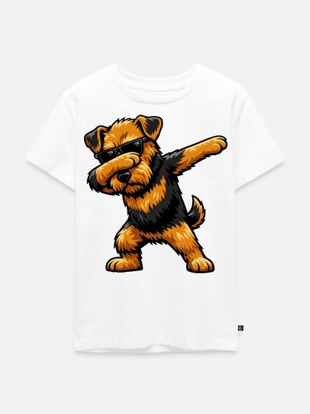 Dabbing Airedale Terrier - Kinder Premium Bio T-Shirt - Weiß