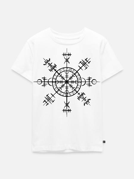 Wikinger-Glückskreis (Schwarz) - Kinder Premium Bio T-Shirt - Weiß
