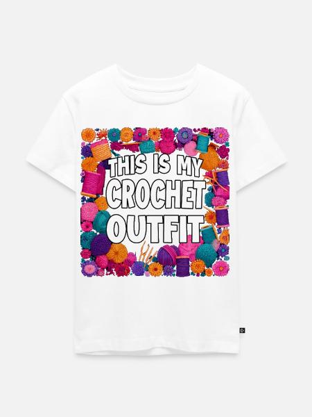 This Is My Crochet Outfit - Kinder Premium Bio T-Shirt - Weiß