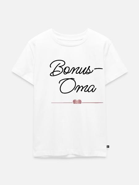 Beste Bonus-Oma mit Herz – Geschenk - Kinder Premium Bio T-Shirt - Weiß