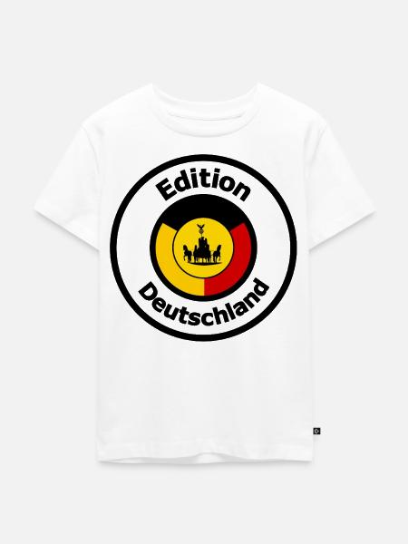 Quadriga Kreis Silhouette Deutschland - Kinder Premium Bio T-Shirt - Weiß