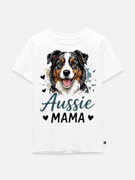 Aussie Mama Hundedesign - Kinder Premium Bio T-Shirt - Weiß