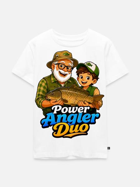Angeln mit Opa - Kinder Premium Bio T-Shirt - Weiß