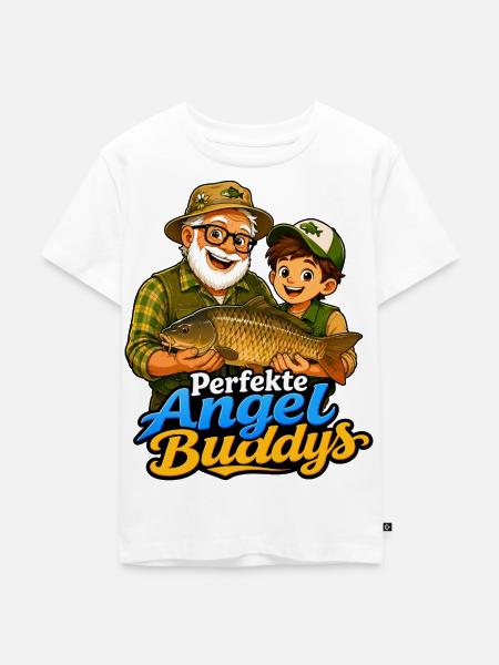 Opa Angel Buddy - Kinder Premium Bio T-Shirt - Weiß