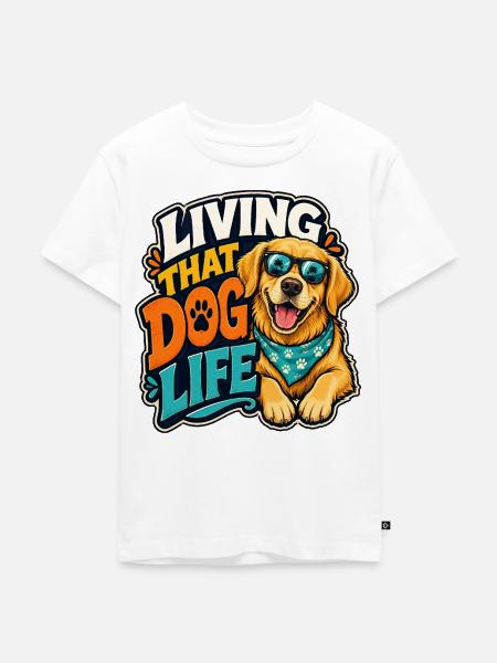 Golden Retriever - Kinder Premium Bio T-Shirt - Weiß