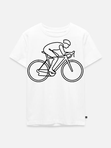 Rennrad Line Art Fahrrad - Kinder Premium Bio T-Shirt - Weiß