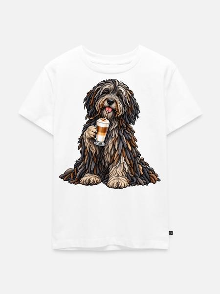 Bergamasker mit Latte Macchiato - Kinder Premium Bio T-Shirt - Weiß