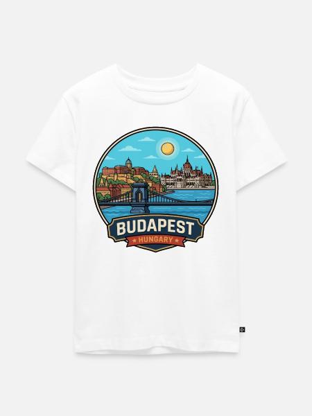 Donauabzeichen des Budapest-Ungarn-Parlaments - Kinder Premium Bio T-Shirt - Weiß
