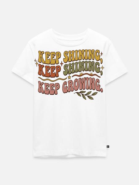 Keep Shining, Keep Growing Retro - Kinder Premium Bio T-Shirt - Weiß