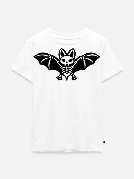 Skelettfledermaus (Schwarz) - Kinder Premium Bio T-Shirt - Weiß