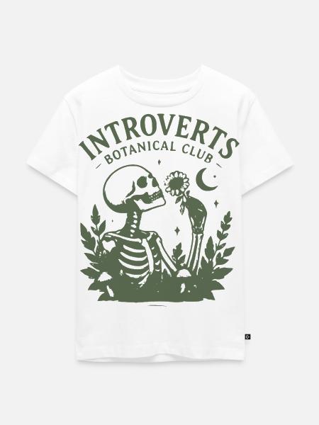 Introvert Botanik Skelette Klub - Kinder Premium Bio T-Shirt - Weiß
